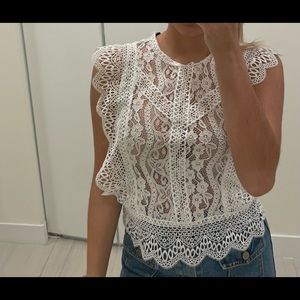 ZARA while blouse of lace